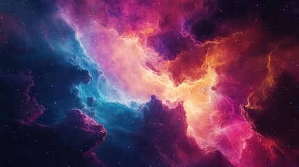 Fototapeta premium aweinspiring nebula clouds and cosmic dust vivid colors swirling in deep space science fiction illustration