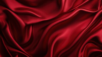 Obraz premium A red fabric with a pattern of waves. The fabric is very soft and smooth. The color red is dominant in the image