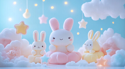 Cute Bunnies in Dreamland