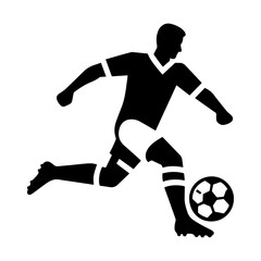 Soccer player silhouette vector.