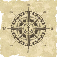 Vintage nautical wind rose