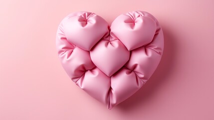 Photo of a paper heart shape on a pink background.