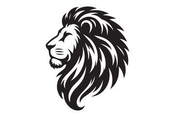 lion head silhouette, vector and illustration