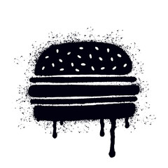 Vector illustration of a hand-drawn burger in graffiti style