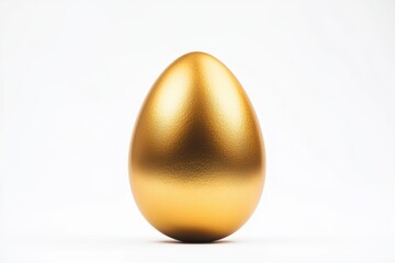 A 3D golden egg, symbolizing wealth and opportunity, luxury concept, isolated on white background
