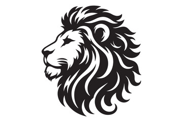 lion head silhouette, vector and illustration