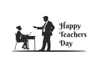 Happy Teacher's day concept vector illustration background. Creative teacher's day vector education concept.