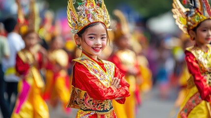 Fototapeta premium A detailed photo of a traditional cultural festival, 50 keywords