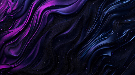 Obraz premium Dark flowing textures with purple and blue highlights, abstract wavy design
