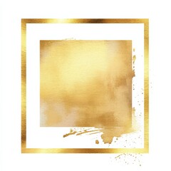Gold Square Frame. Grunge Decorative Frame for Invitations and Celebrations