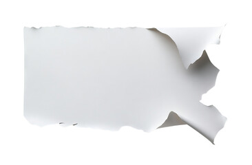 Single Piece of Paper with Torn Edges, Isolated PNG with Transparent Background