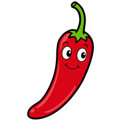 red chili pepper vegetable cartoon vector icon illustration