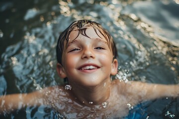 child in the pool