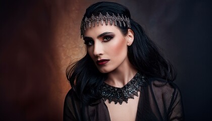 beautiful young goth woman, AI generated