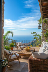 Luxury villa with a large terrace and panoramic views
