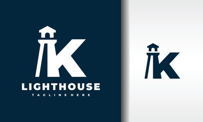 letter K lighthouse logo