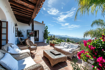 Luxury villa with a large terrace and panoramic views
