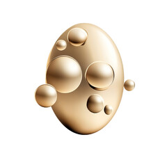 Floating Grain Particles in the Shape of an Oval, Isolated PNG with Transparent Background