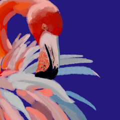 Vibrant watercolor illustration of exotic tropical birds, featuring a majestic flamingo, a colorful lilac-breasted roller, and a striking red parrot. Perfect for nature, wildlife, and artistic designs