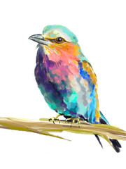 Beautiful watercolor illustration of a vibrant lilac-breasted roller, a striking red parrot, and a majestic flamingo. Perfect for wildlife lovers, tropical art enthusiasts, and nature-inspired designs