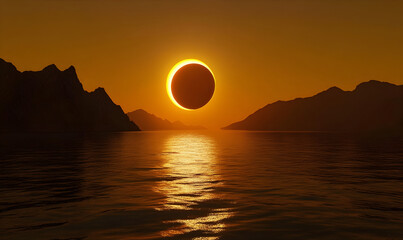 Solar eclipse background. Astronomy concept. Amazing astronomical event. 