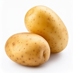 two potatoes isolated on white background