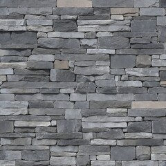 The wall is constructed from irregularly shaped, gray stones that fit together in a jigsaw-like pattern