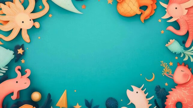 Illustration of zodiac symbols as mythical creatures, creative and fantastical theme