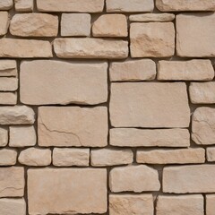 close-up view of a textured stone wall. The stones are irregularly shaped and vary in size, creating a rough and uneven surface.