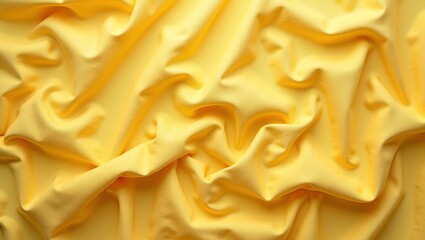 Warm yellow linen fabric with visible natural fibers lightly creased Perfect for bedding photography