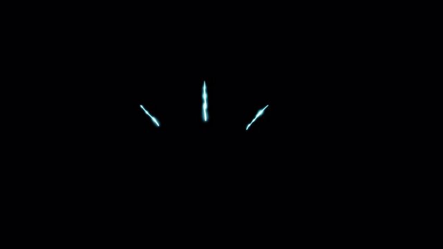 Set of animated lightning effect. Video clip with alpha channel.