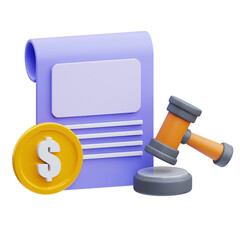 PNG 3D Financial Regulation Icon Isolated on a White Background