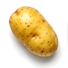 Top view of potato, isolated with white background, dramatic shot