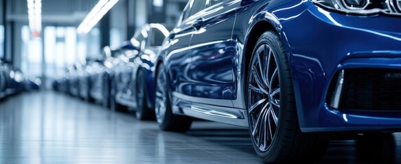 The Blue Cars in Showroom