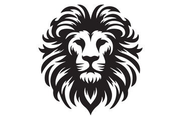 Obraz premium lion head silhouette, vector and illustration
