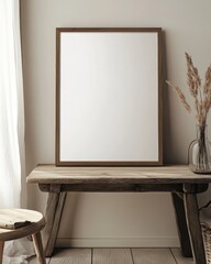 Artistic Poster Presentation in Modern White Scandinavian Interior