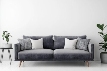 Contemporary Living Space with Minimalistic Design and Cozy Sofa