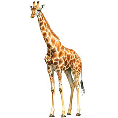 Fototapeta premium Watercolor giraffe isolated.