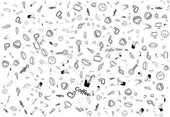 coffee pattern background for fabric prints, paper prints, poster designs, screens, wrapping paper, banner backgrounds, etc	