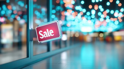 A digital screen displaying a discounted product with a prominent "Sale" sticker.