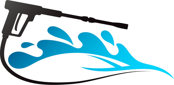 recommend clip art: Car wash gun, water spray and car