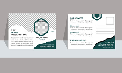 Modern postcard design template