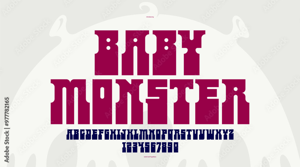 Fototapete bold and strong vector geometric font for logos and emblems, display typeface for posters and headli