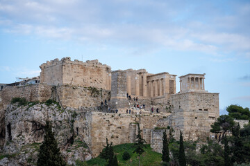 Fototapeta premium Acropolis from the distance. A nice view of the ancient city.