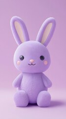 Pink and Purple Plush Bunny and Pink Background, Abstract Image, Texture, Pattern Background, Wallpaper, Cover and Screen for Smartphone, PC, Laptop, 9:16 and 16:9 Format