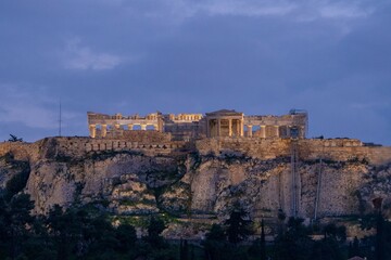 Fototapeta premium Acropolis from the distance. A nice view of the ancient city.