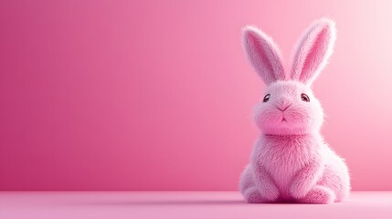 Obraz premium Pink and Purple Plush Bunny and Pink Background, Abstract Image, Texture, Pattern Background, Wallpaper, Cover and Screen for Smartphone, PC, Laptop, 9:16 and 16:9 Format