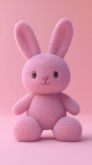 Pink and Purple Plush Bunny and Pink Background, Abstract Image, Texture, Pattern Background, Wallpaper, Cover and Screen for Smartphone, PC, Laptop, 9:16 and 16:9 Format