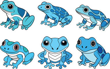 Poison Dart Frog Vector Illustration | Cartoon | Clipart | Line Art Design