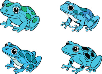 Poison Dart Frog Vector Illustration | Cartoon | Clipart | Line Art Design